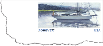 Sailboat Stamped Post Card Sailboat Forever Stamped Card 2012, 29 cents