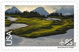 Glacier National Park stamp Glacier National Park stamp, 85 cent Canada, Mexico rate stamp