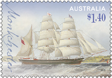 Australia Clipper Ship Monkchester Stamp 2015