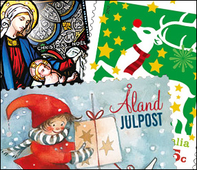 Christmas Stamps 2012 Christmas Stamps 2012, Canada, Australia, Aland