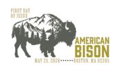 USPS, American Bison Stamp cancel American Bison cancel, USPS