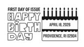 USPS, Happy Birthday Stamp cancel Happy Birthday canel, USPS