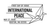 USPS, International Peace Stamp cancel International Peace cancel, USPS