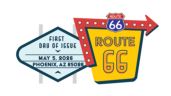 USPS, Route 66 Stamp cancel Route 66 cancel, USPS