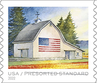 Flags on Barns Presort Standard Rate Stamps, 2022 USPS - Flags on Barns Presort Standard Rate Stamps, 2022