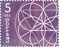 USPS - Floral Geometry Stamps 2022 USPS - Floral Geometry $5.00 Rate Stamp, and $2.00 Rate Stamp 2022