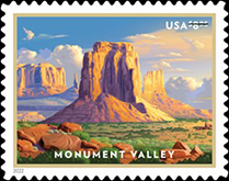 Monument Valley Priority Mail Stamp, 2022 USPS - Monument Valley Priority Mail Stamp, $8.95