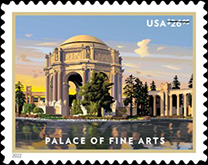 Palace of Fine Arts Express Mail Stamp, $26.95 USPS - Palace of Fine Arts Stamp, Express Mail $26.95