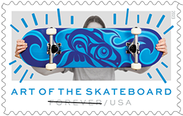 Art of the Skateboard Forever Stamp, 2023 USPS - Art of the Skateboard Stamp, 2023