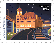 USPS - Railroad Stations Stamps 2023 USPS - Railroad Stations Forever Stamp (Richmond, VA), 2023