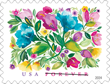 Celebration Blooms Forever Stamp, 2024 USPS - Celebration Blooms Forever Stamp