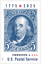 250 Year of Delivering - Ben Franklin, First Postmaster General USPS - 250 Years of Delivery - Ben Franklin, Post Master General